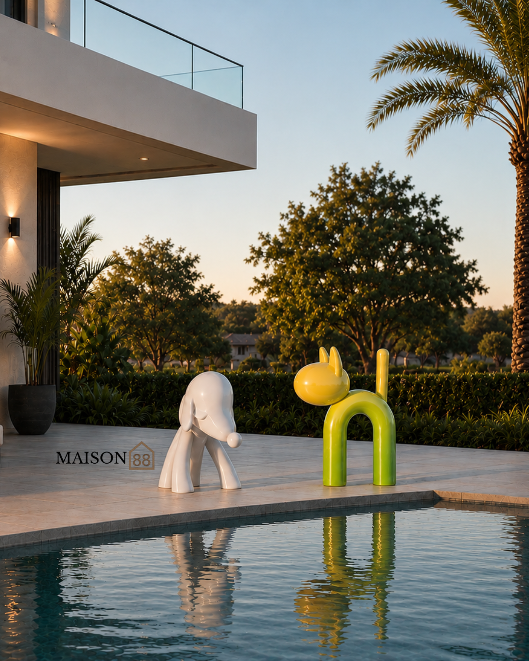 Dog & Cat Sculpture Set