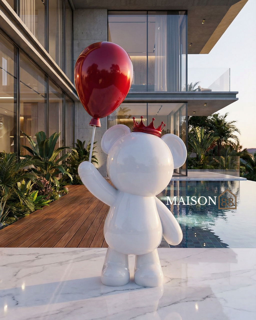 Bear with Balloon Sculpture