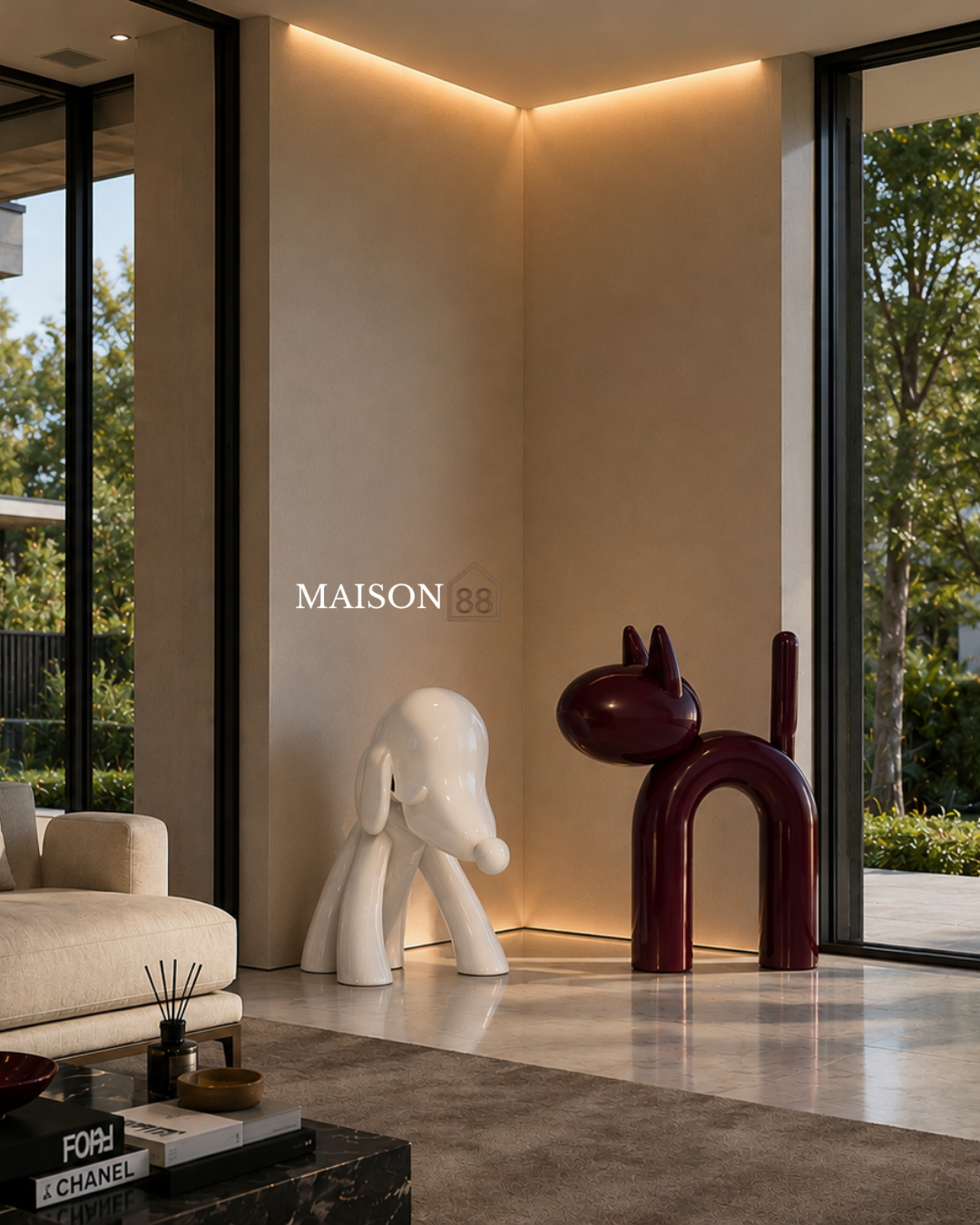 Dog & Cat Sculpture Set