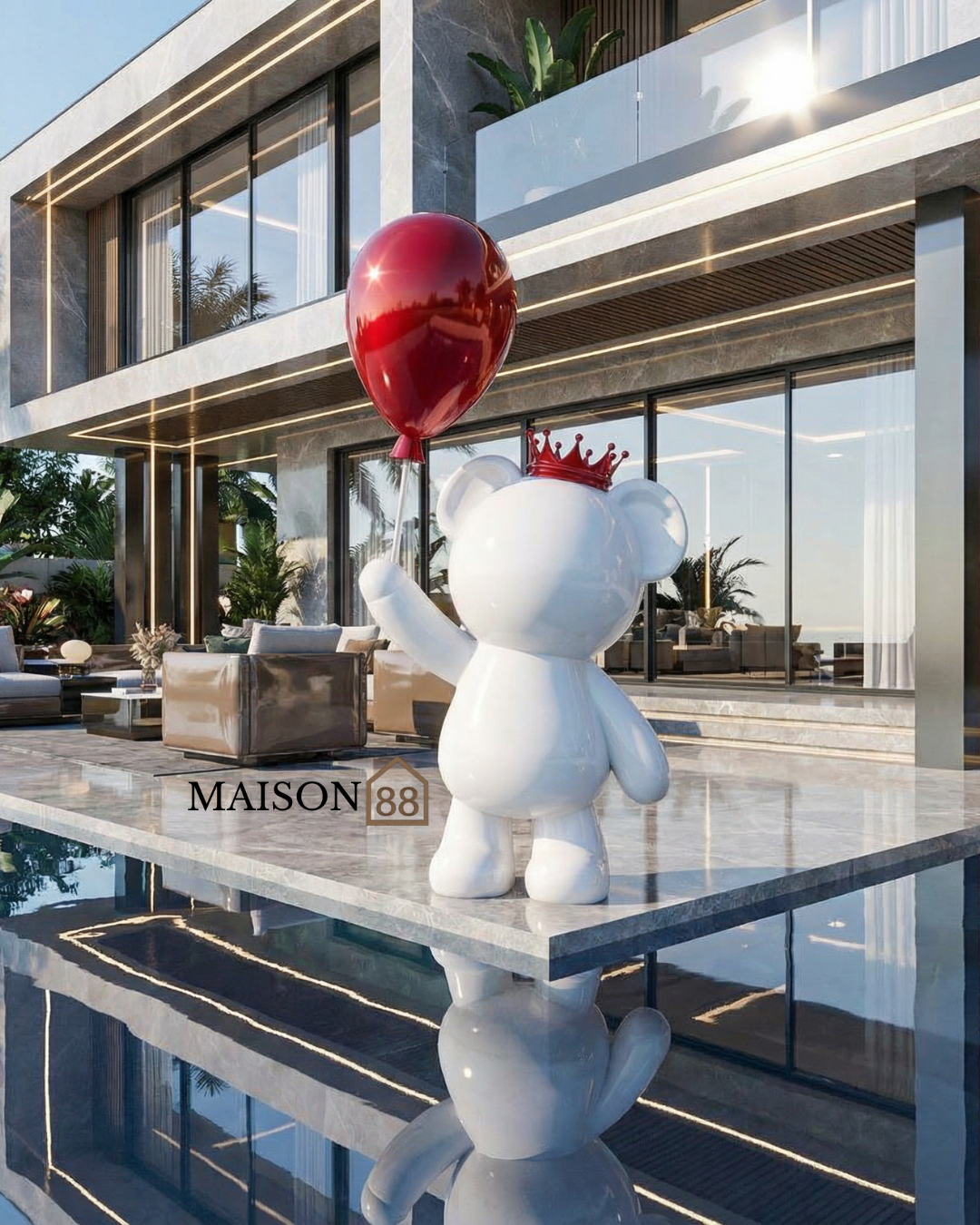Bear with Balloon Sculpture