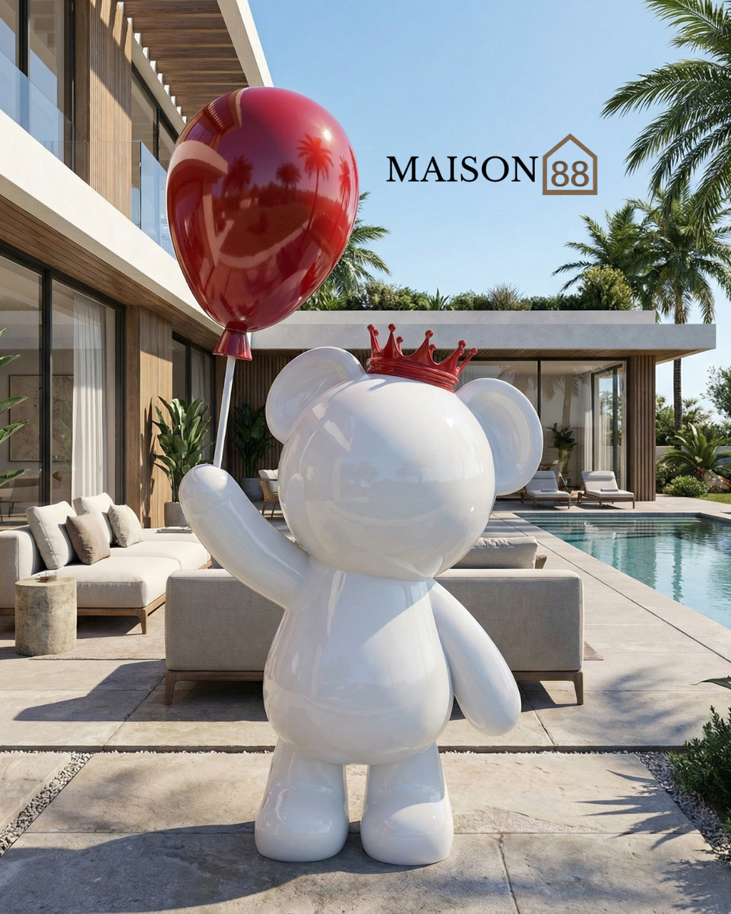 Bear with Balloon Sculpture