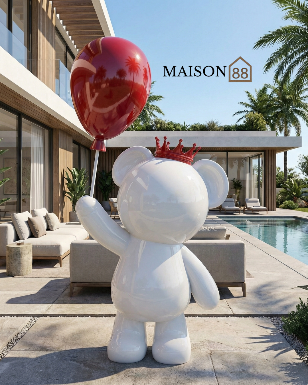 Bear with Balloon Sculpture
