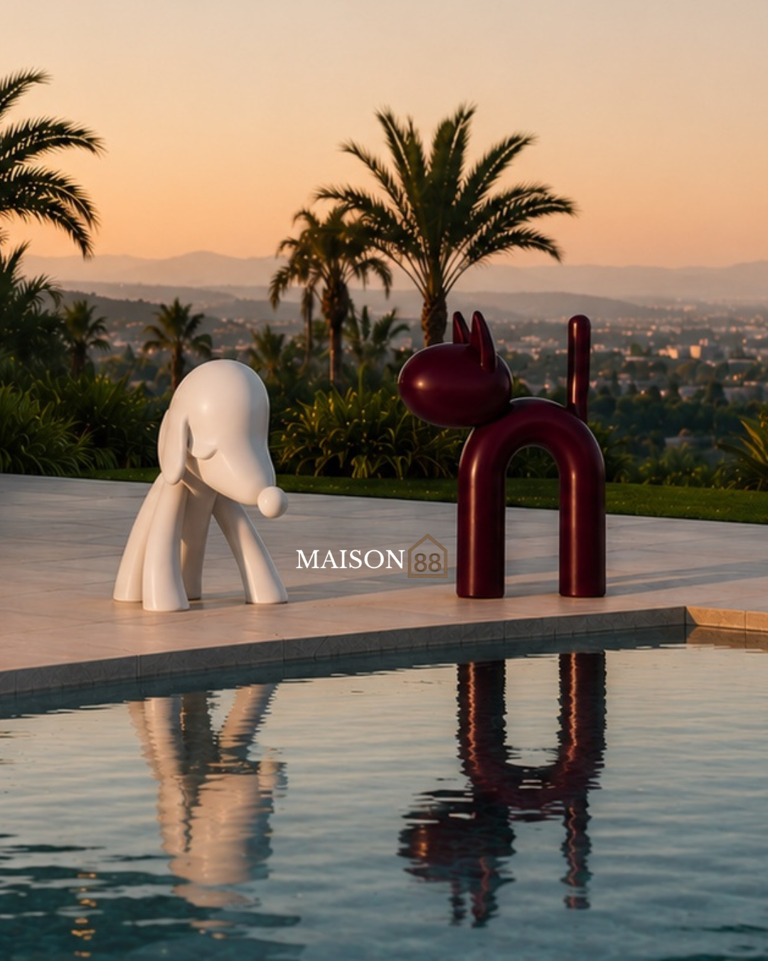 Dog & Cat Sculpture Set
