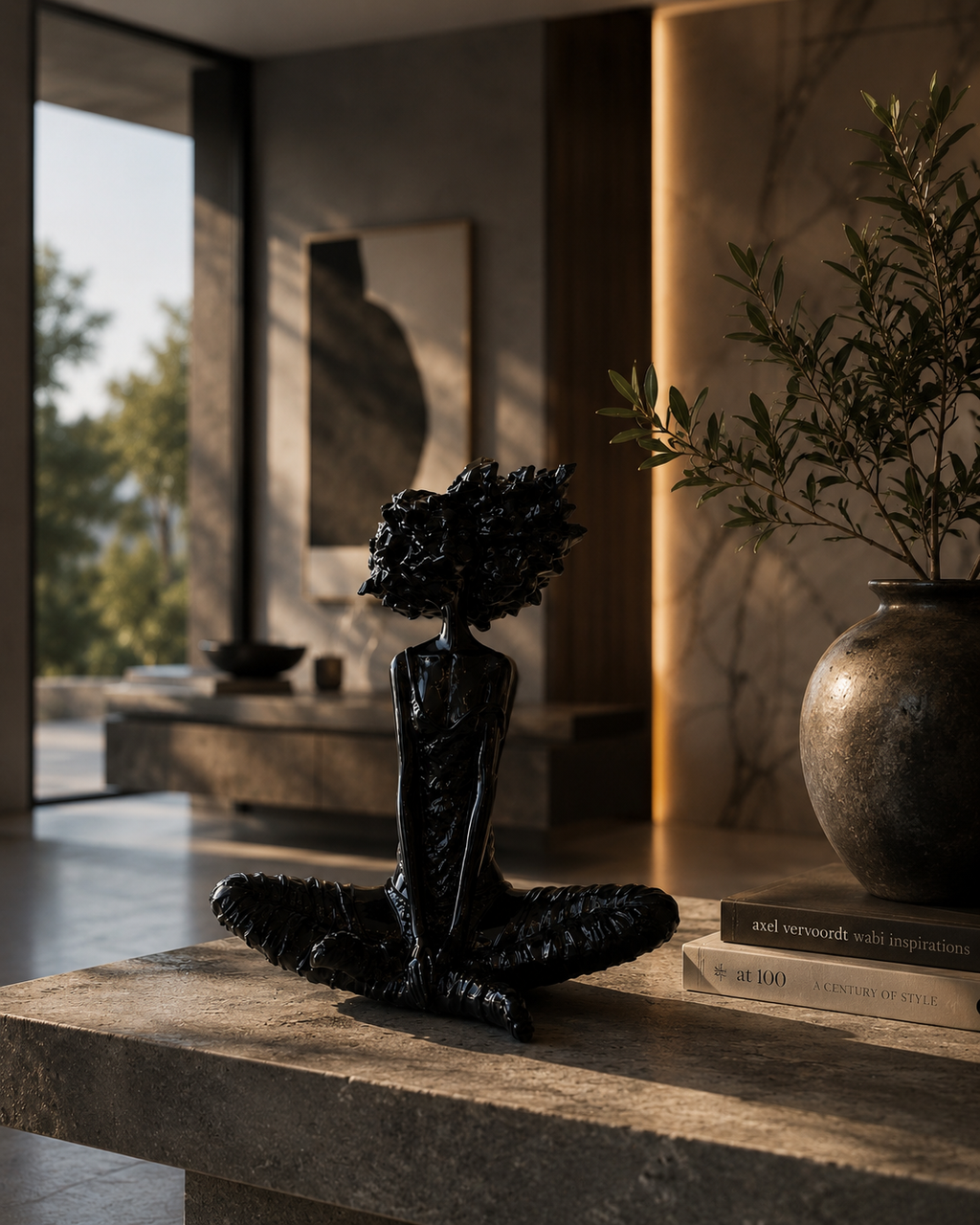 Seated lady black (yoga)