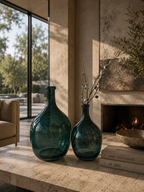 Green Blue Vase Set of 2