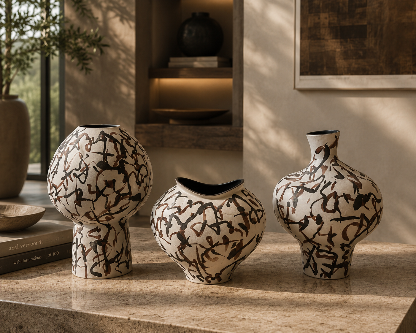 3 mixed color vase
