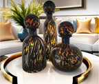 Tiger glass vase set of 3