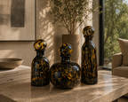 Tiger glass vase set of 3