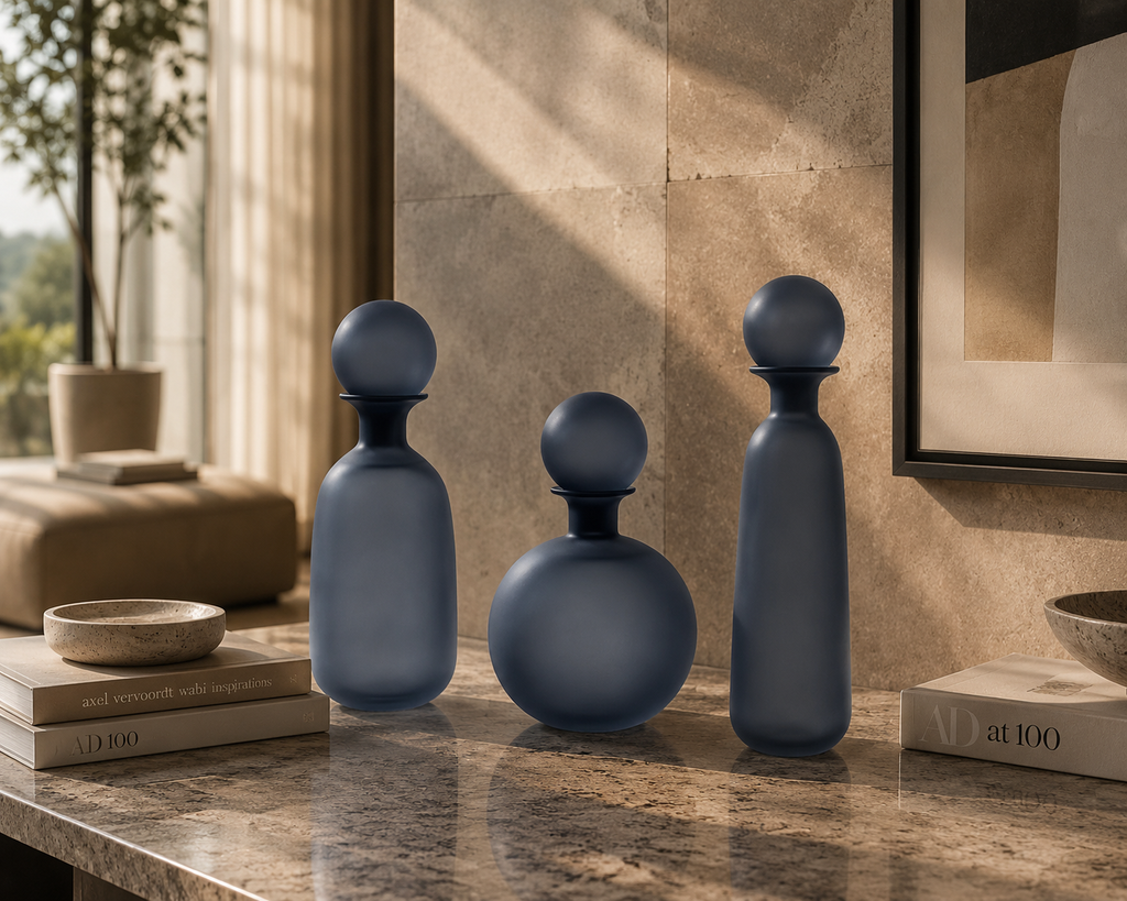 Black mate vase set of 3