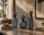 Black mate vase set of 3