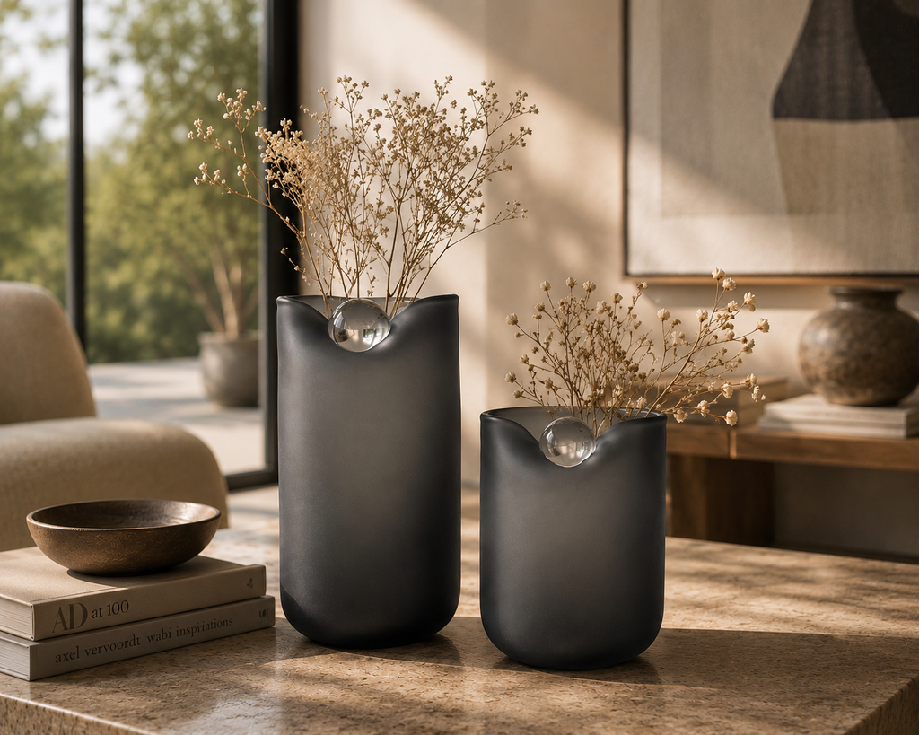 Vase with trans set of 2