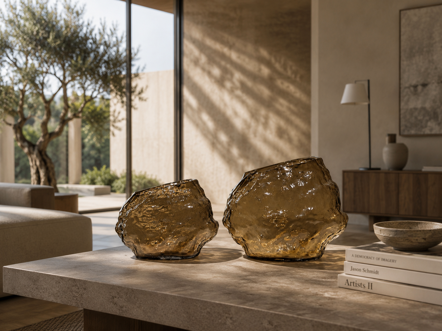 Rockey brown vases set of 2