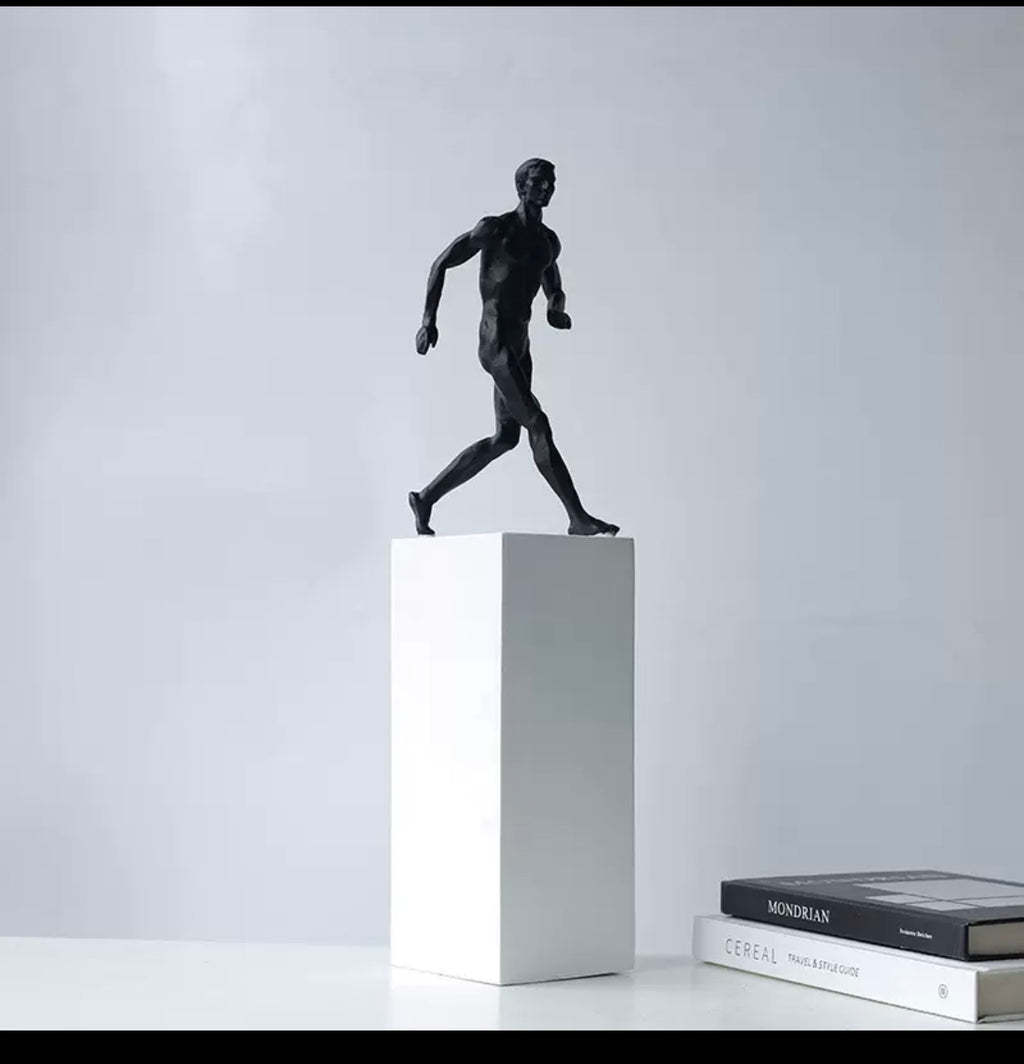 Man on white square