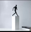 Man on white square