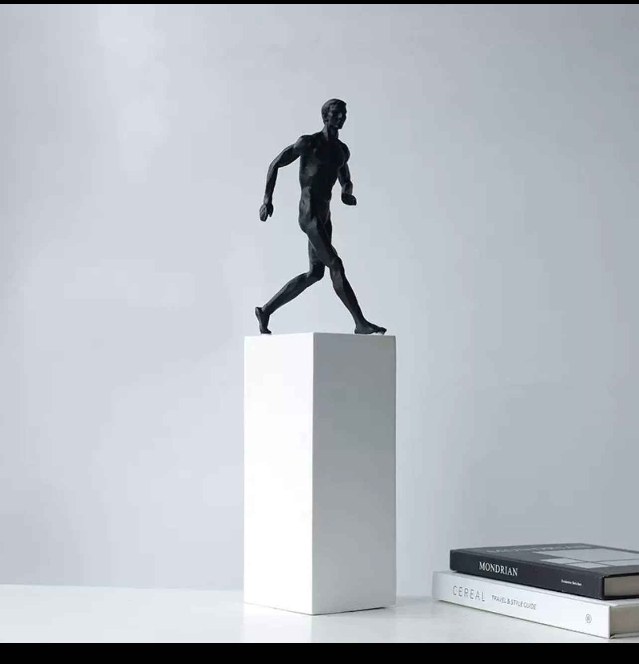 Man on white square