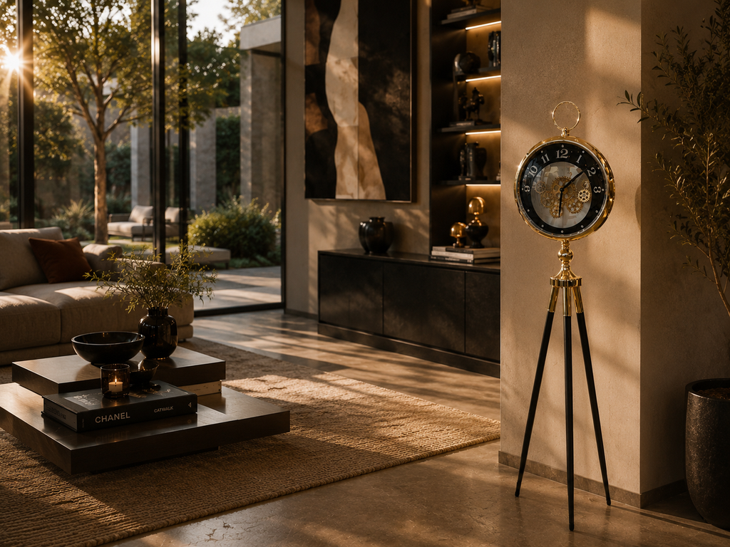 Floor watch gold black