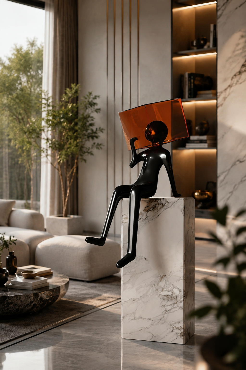 Man with cup acrylic