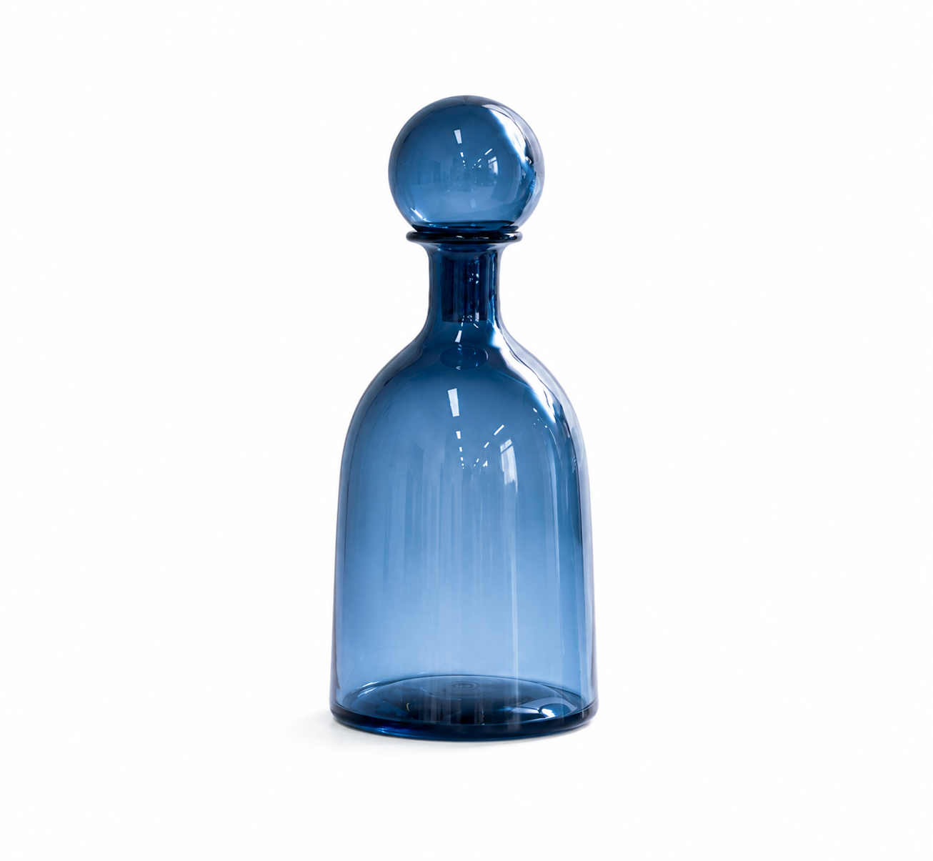 Trans blue vase with ball set of 3