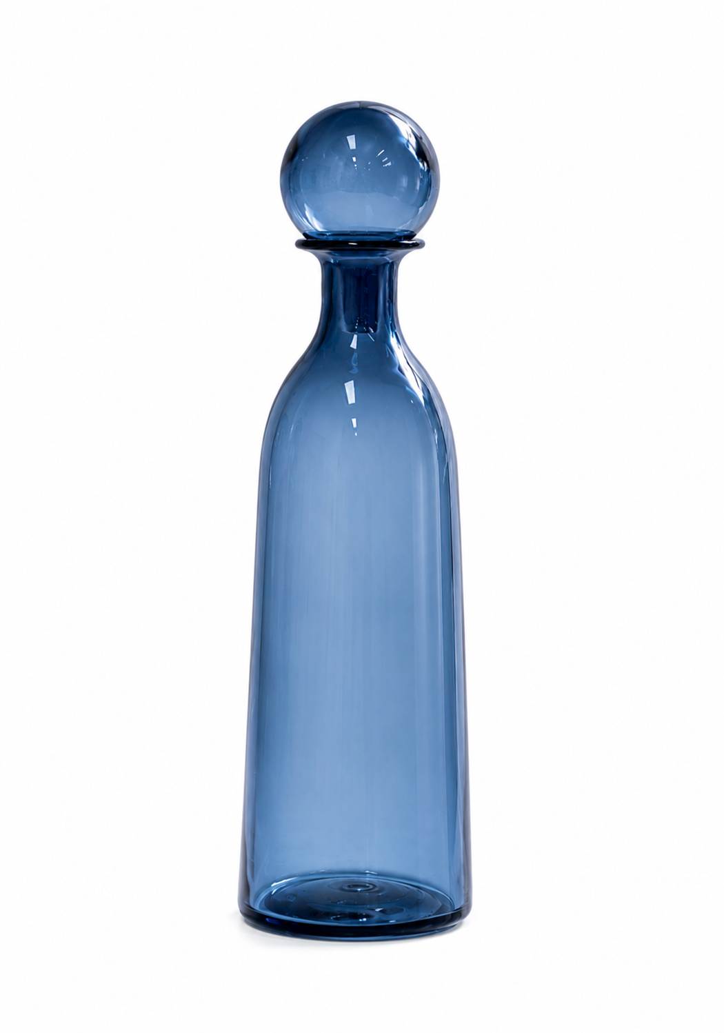 Trans blue vase with ball set of 3